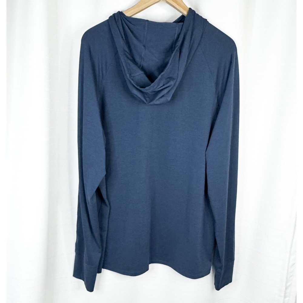 REI Co-op Hoodie Mens XL Blue Stretch Cowl Neck Thumbholes Outdoor Hiking EUC - Picture 2 of 10